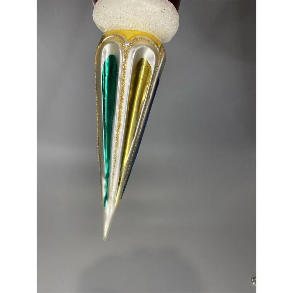 Kurt Adler Santa Icicle Polonaise Glass Christmas Drop Ornament by KOMOZJA